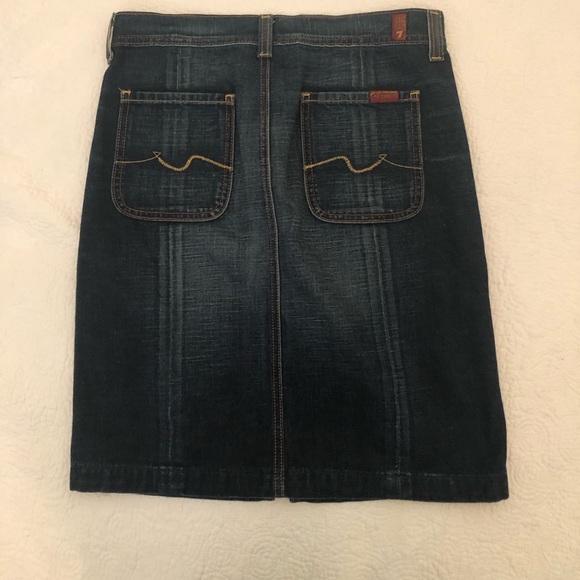 7 for all mankind Denim Split front Skirt - Picture 4 of 6